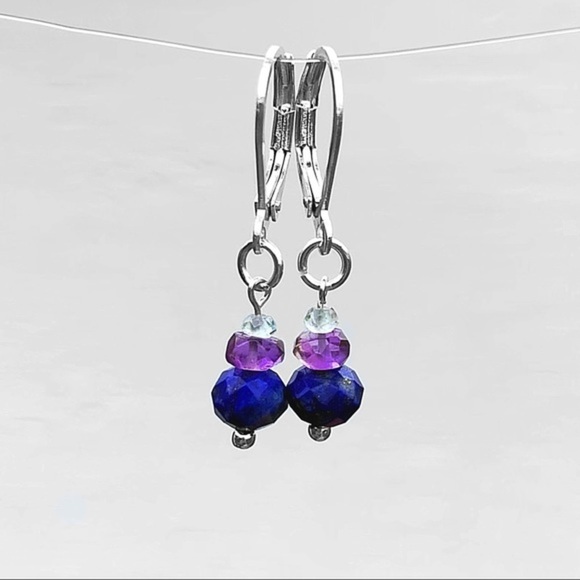 Lapis Amethyst and Aquamarine Earrings!